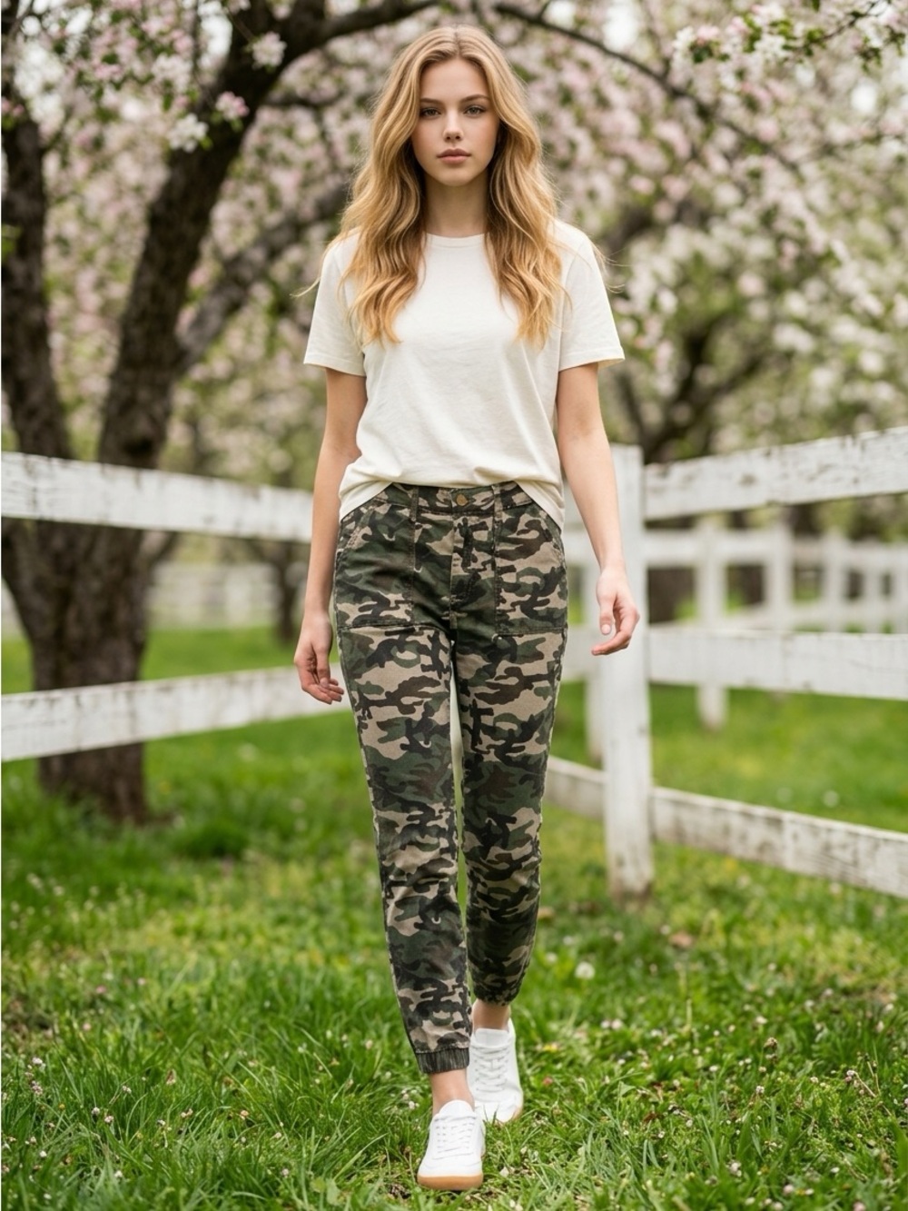 NWT Prosperity Denim Women’s Camo Denim Joggers Pants - Size L - Picture 6 of 10